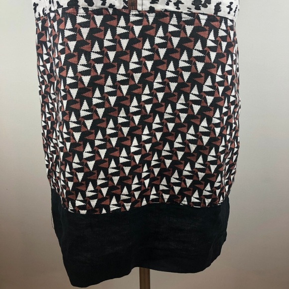 Animal & Geometric Print Linen Shift Dress Medium - Picture 4 of 6